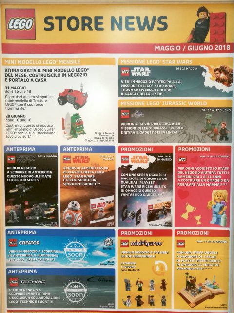 calendario lego store maggio giugno 2018