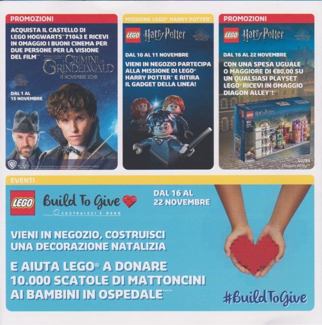 Volantino del LEGO Store Italia Novembre – Dicembre 2018