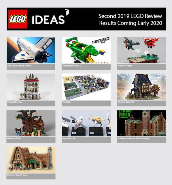 i 10 Progetti LEGO Ideas Qualificati per la Seconda Fase di Revisione 2019