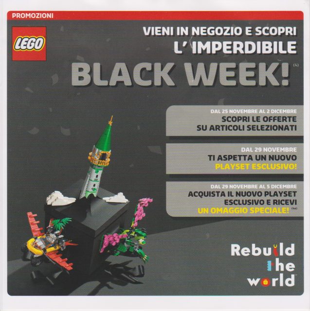 Promozioni LEGO Store Italia Novembre Dicembre 2019