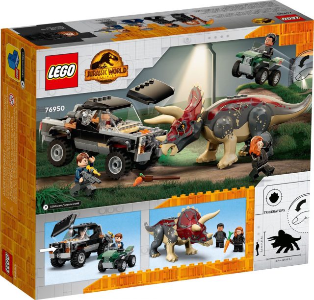 LEGO-Jurassic-World-Dominion-Triceratops-Pick-up-Truck-Ambush-76950